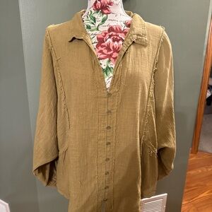 We The Free Tan Textured Shirt